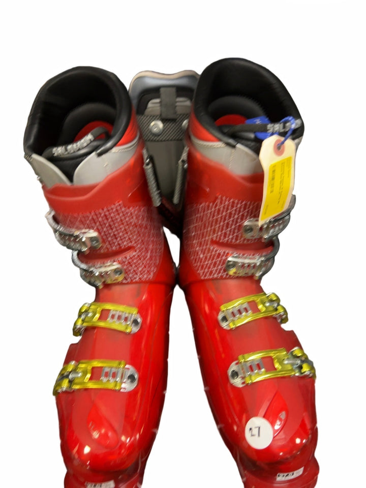 Salomon Falcon 10 Racing Ski Boots Red Blk/Gld Good 27