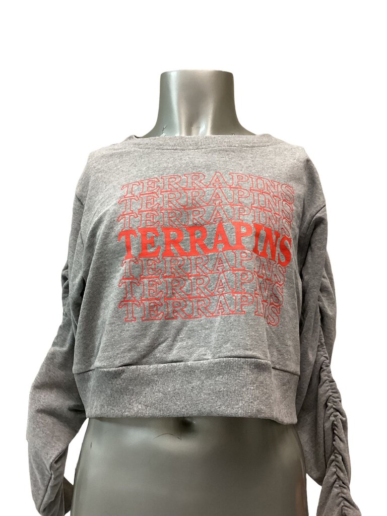 Terrapins Ruche Sleeve Crop Sweatshirt (NWT)